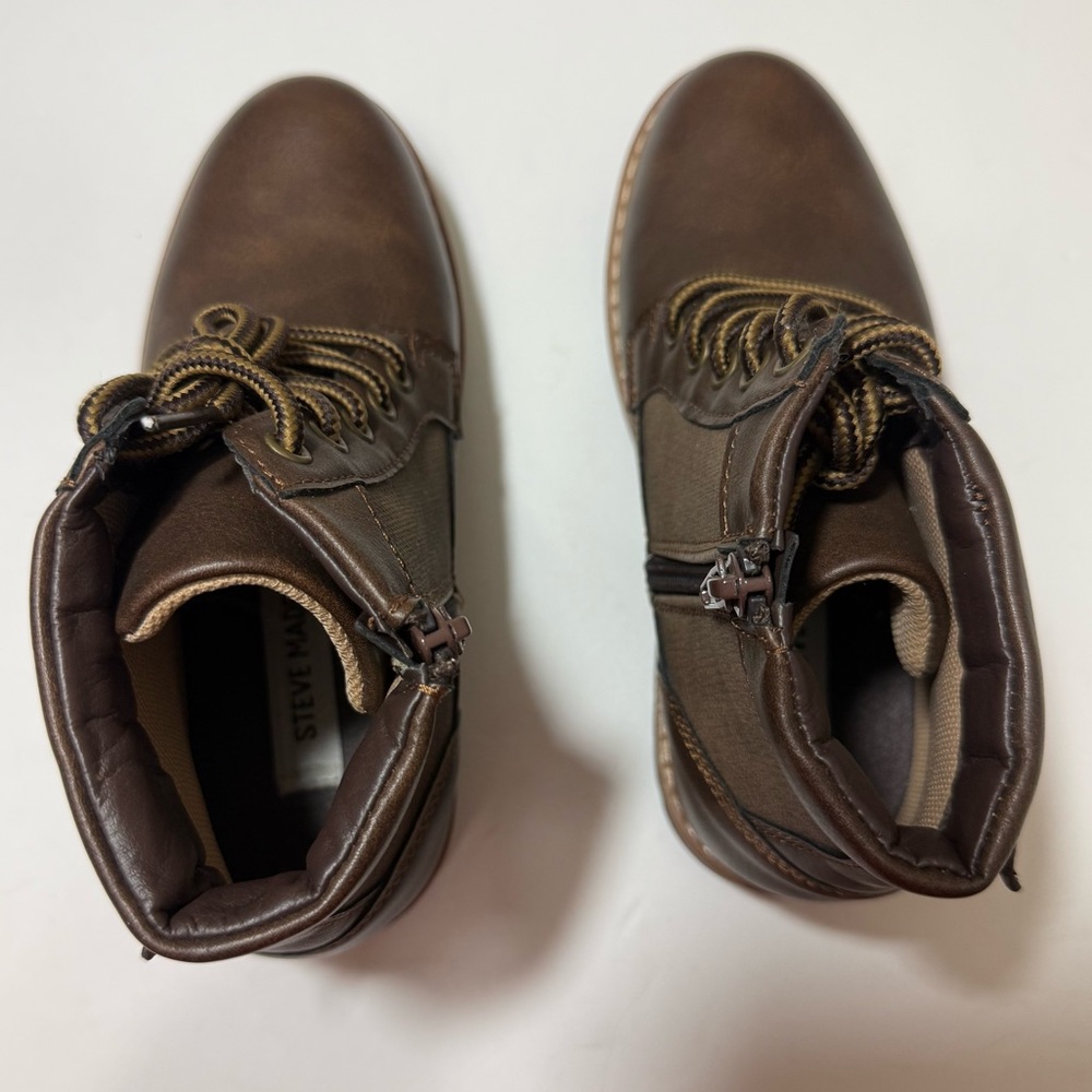 Steve Madden Youth Girls Chestnut Brown Combat Boots — Size 13 - Picture 13 of 15